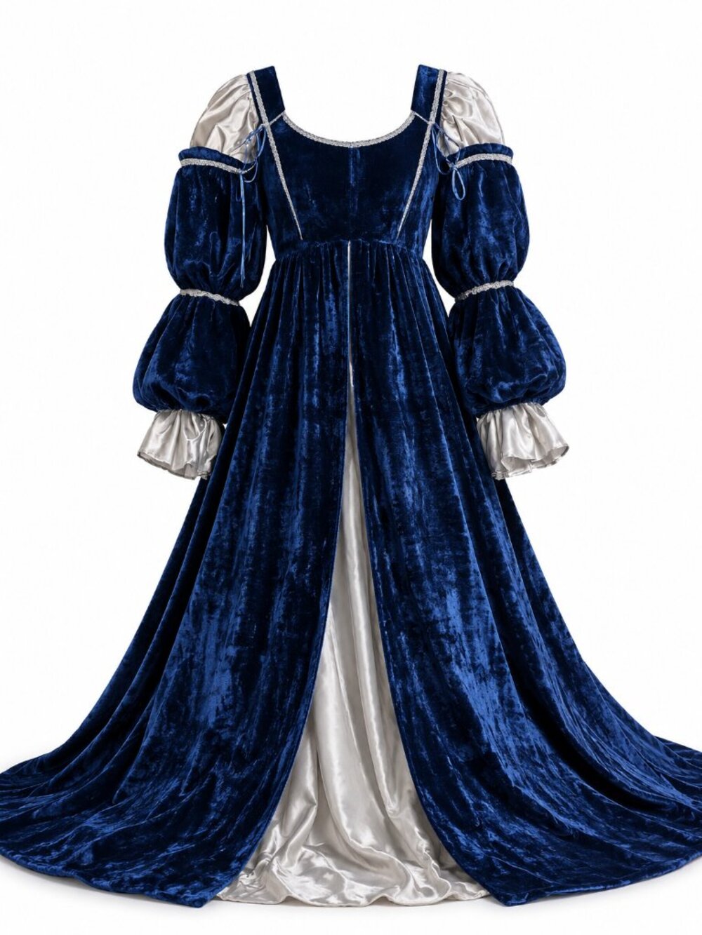 Blue Velvet Renaissance Medieval Princess Gown Dress Costume Women's M